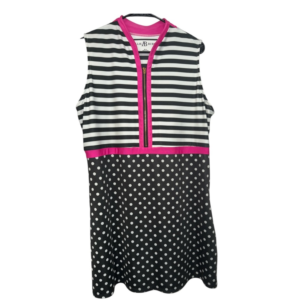 Allie Burke AB Sport Golf Dress Black White Pink EUC Size 1X Plus